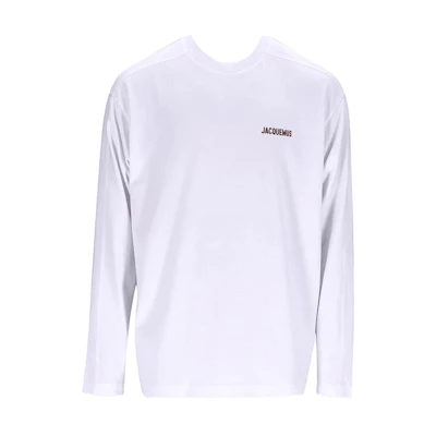 Jacquemus White Crewneck Sweatshirt with Letter Print 236JS19021021FU