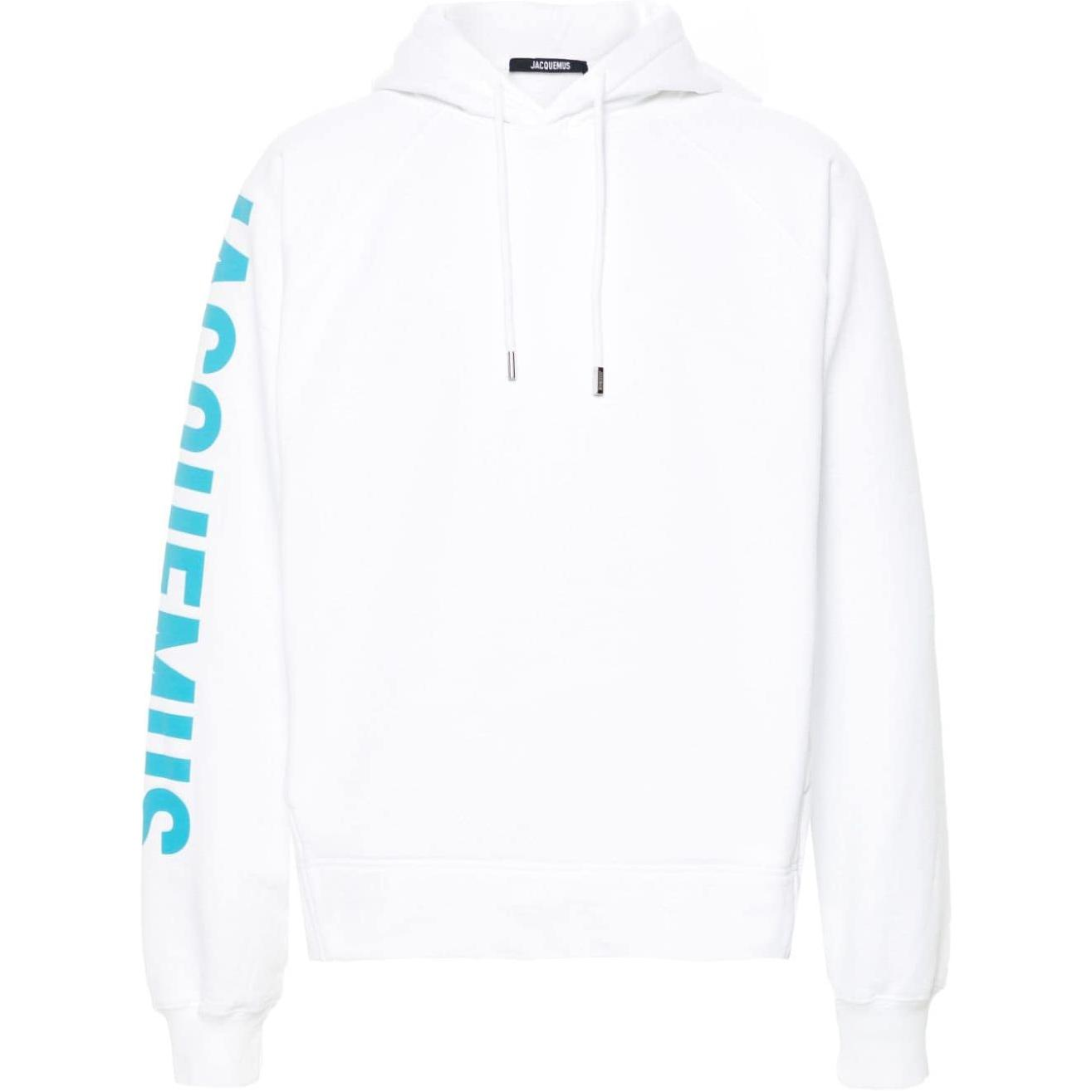 Jacquemus White Hoodie with Logo Print and Long Sleeves 245JS2342341010