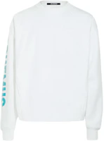 Jacquemus White Ribbed Crewneck Sweatshirt with Letter Print 245JS236-2341-010 Jacquemus White Ribbed Crewneck Sweatshirt with Letter Print 245JS236-2341-010
