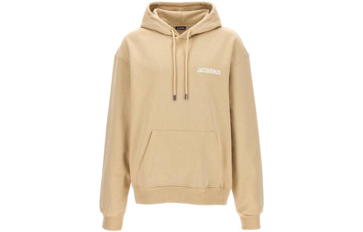 Jacquemus Yellow Embroidered Logo Unisex Hoodie Long Sleeve Pullover 22H226JS210LIGHTBEIGE