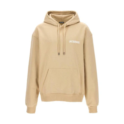 Jacquemus Yellow Embroidered Logo Unisex Hoodie Long Sleeve Pullover 22H226JS210LIGHTBEIGE