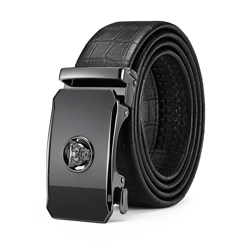 Jaguar Business Casual Leather Belt with Auto Buckle, 3.5cm Wide JX3223270153