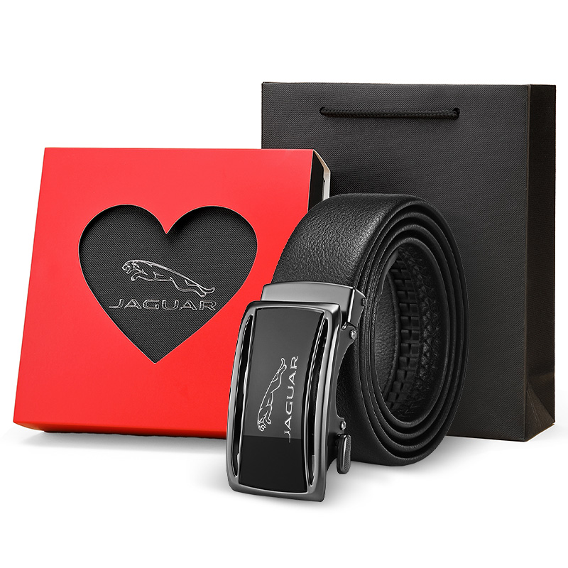Jaguar Genuine Leather Automatic Buckle Belt - 3.5cm Wide Strap JX3221040153
