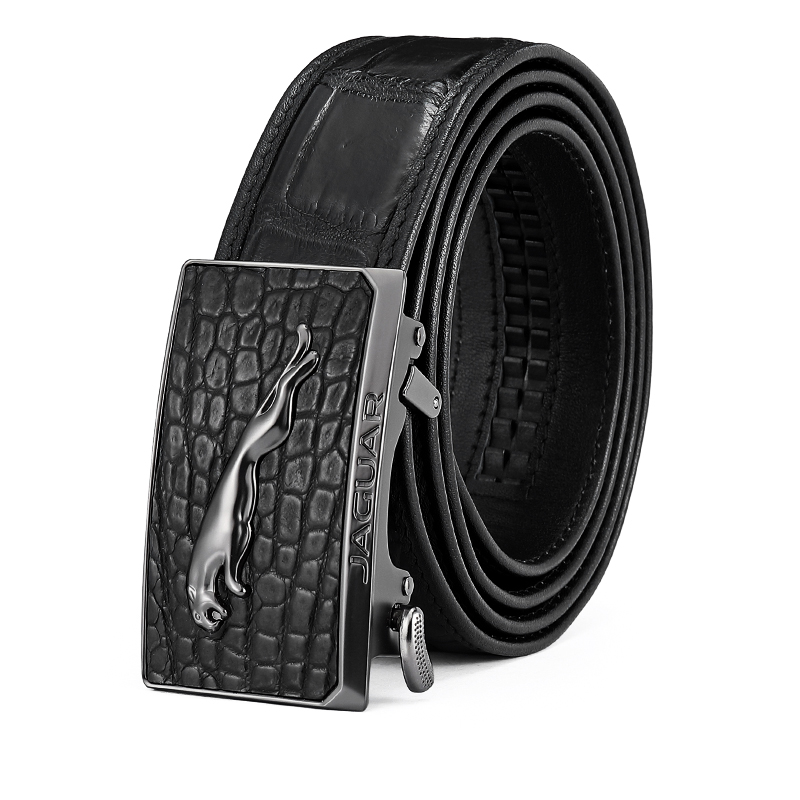 JAGUAR Luxury Crocodile Leather Belt - 3.5cm Wide JX3222710163