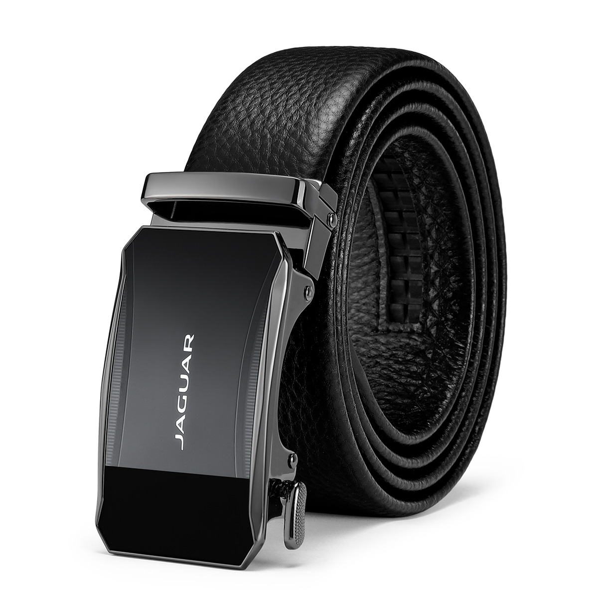 Jaguar Luxury Leather Belt with Auto Buckle Black 3.5cm - Gift Box Set JX3220910153