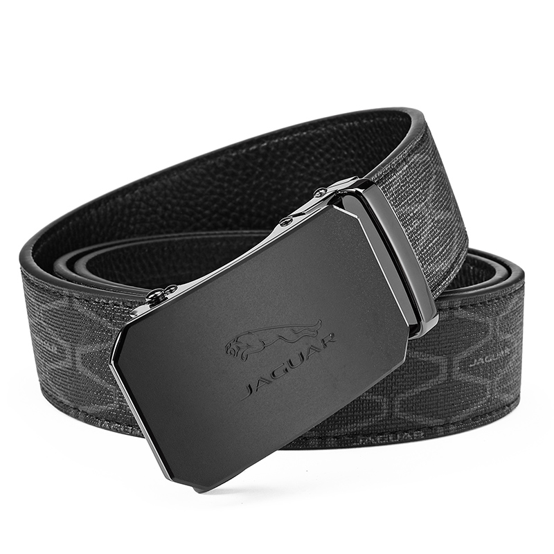 Jaguar Matte Leather Auto Buckle Belt Business Casual 3.5cm JX3221980153