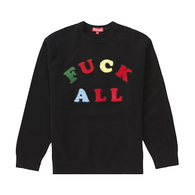 Jamie Reid/Supreme Fuck All Sweater Black