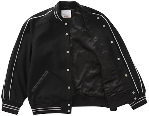 Jamie Reid/Supreme It's All Bollocks Varsity Jacket Black Lookbook Jamie Reid/Supreme It's All Bollocks Varsity Jacket Black