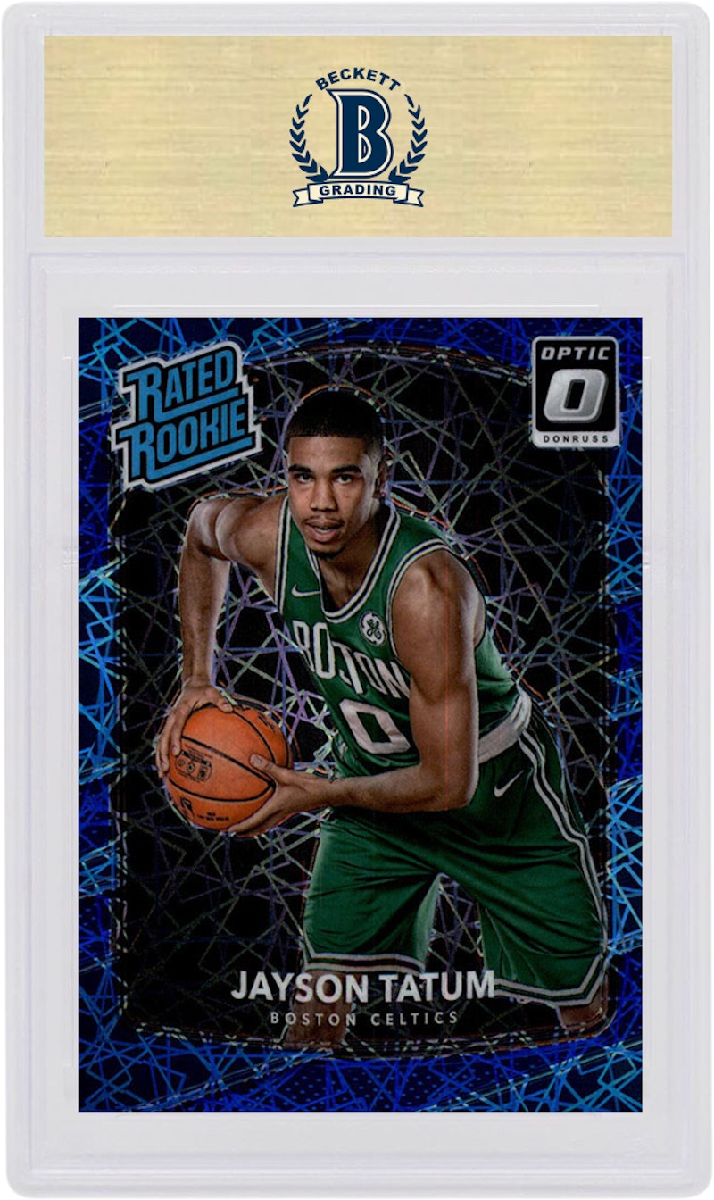 Jayson Tatum 2017 Panini Donruss Optic Rookie Blue Velocity #198 圖 2