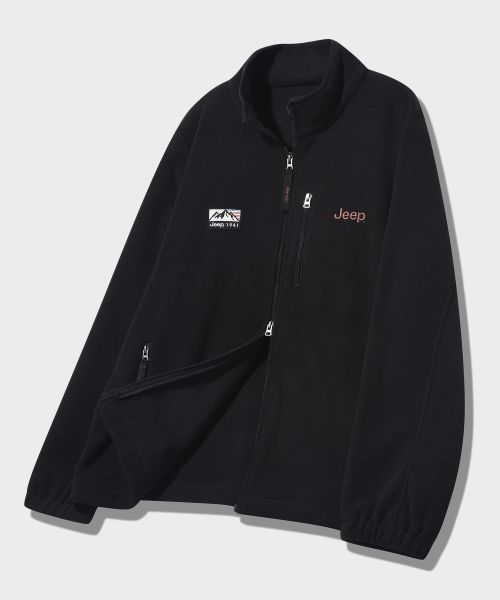 Jeep 2WAY Retro Mountain 1941 Fleece Jacket Zip-Up JR5TZU191BK