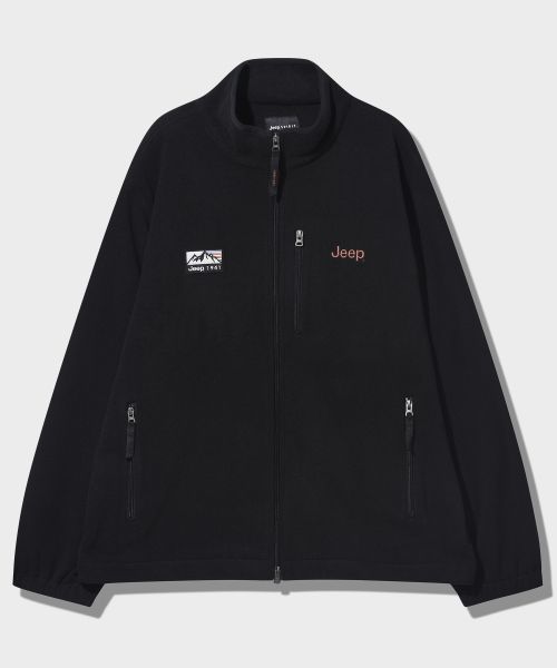 Shop Jeep 2WAY Retro Mountain 1941 Fleece Jacket Zip-Up JR5TZU191BK
