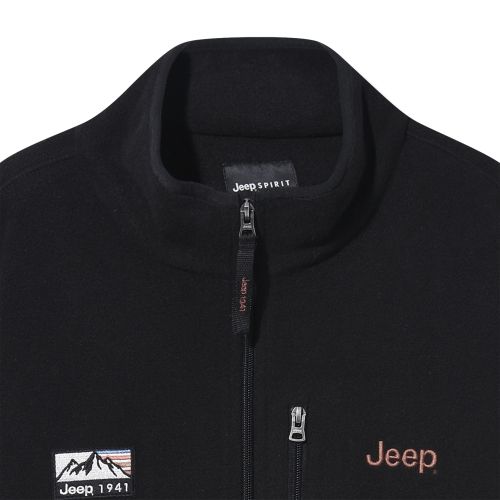 Details for Jeep 2WAY Retro Mountain 1941 Fleece Jacket Zip-Up JR5TZU191BK