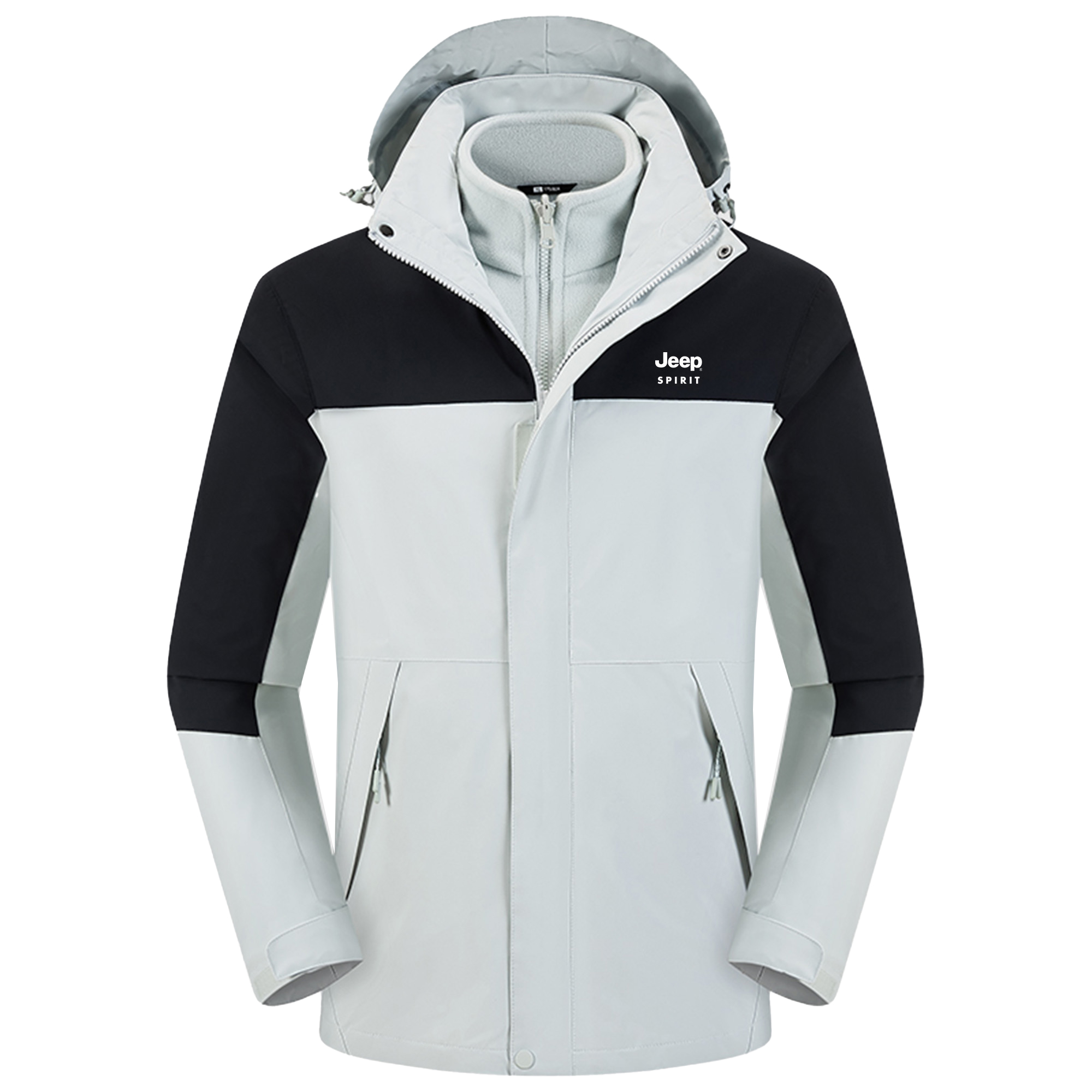 Jeep 3-in-1 Hooded Outdoor Jacket - Waterproof, Anti-Stain, Durable Unisex Style EJP0805F074