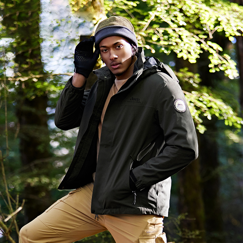 Cheap Jeep 三合一户外防水防风防紫外线登山夹克 J342094081