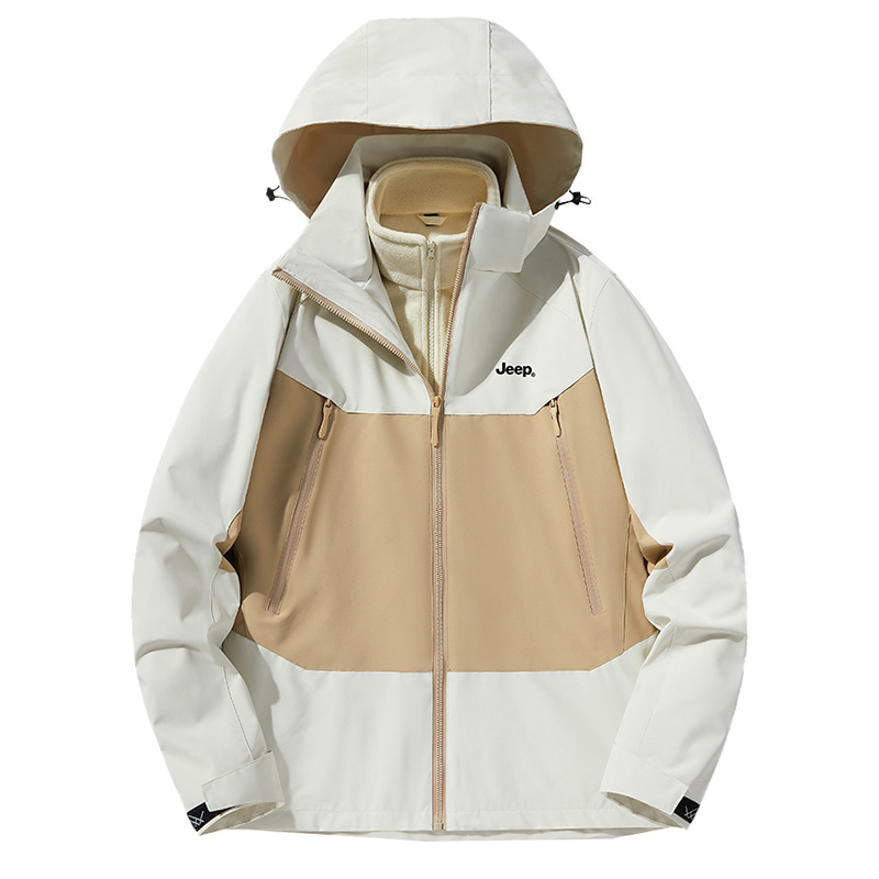 Jeep 3-in-1 Waterproof Jacket with Detachable Fleece Liner, Anti-Stain & Oil-Resistant P843MWJ1946