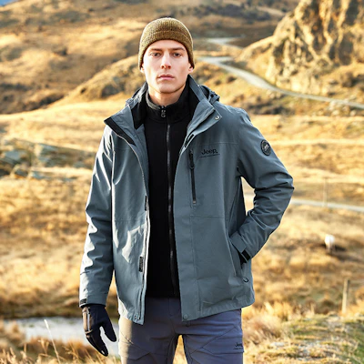 Jeep三合一防水防风可拆卸连帽夹克男女通用款 J432094084 1