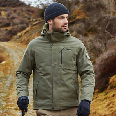 Jeep 三合一防水防风连帽户外夹克 J232094082P 3