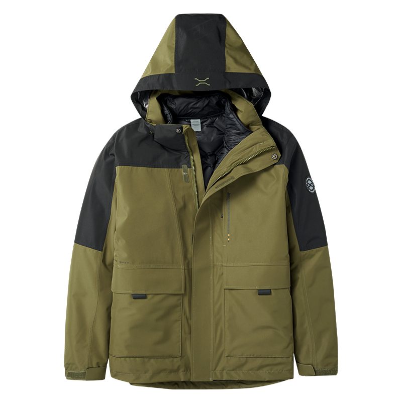 Lookbook Jeep 三合一户外防风防水连帽羽绒服 DWJ142094074