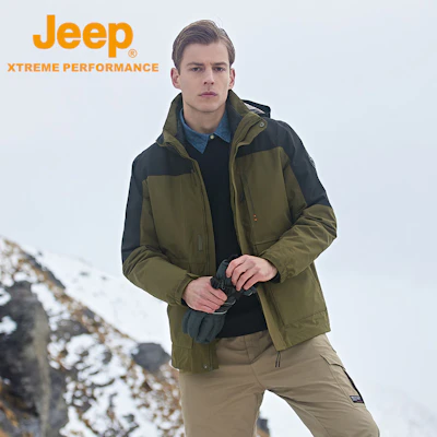 Jeep 三合一户外防风防水连帽羽绒服 DWJ142094074 Purchase Jeep 三合一户外防风防水连帽羽绒服 DWJ142094074