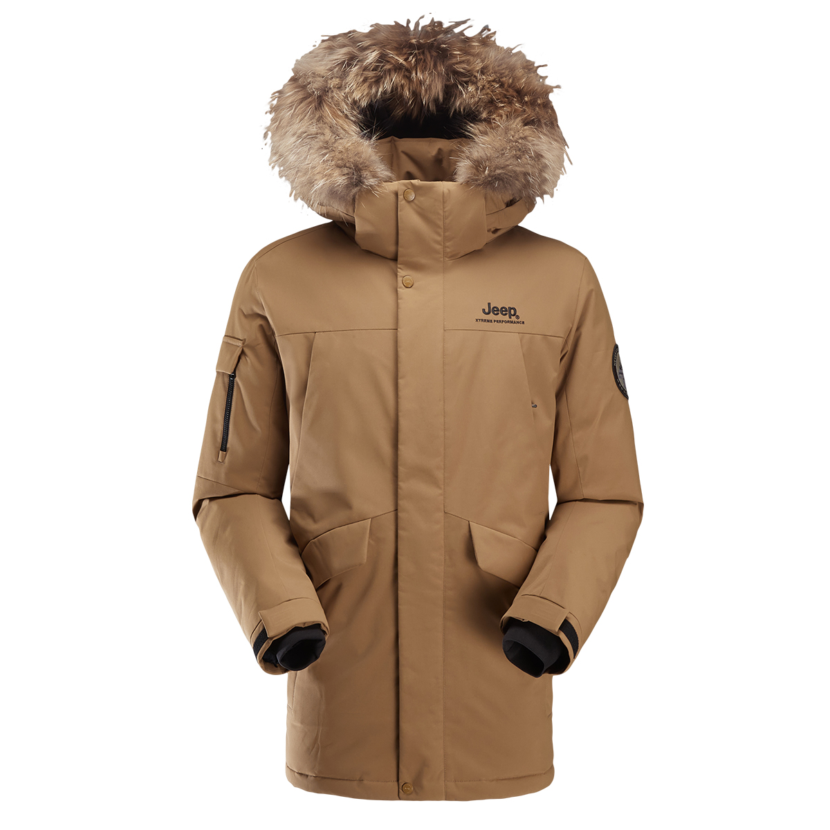 Jeep  Mid-Length Down Jacket with Detachable Raccoon Fur Collar Logo. J242094799 圖 13