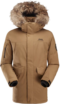 Jeep中长款羽绒服可拆卸貉子毛领带标志款式 J242094799 5