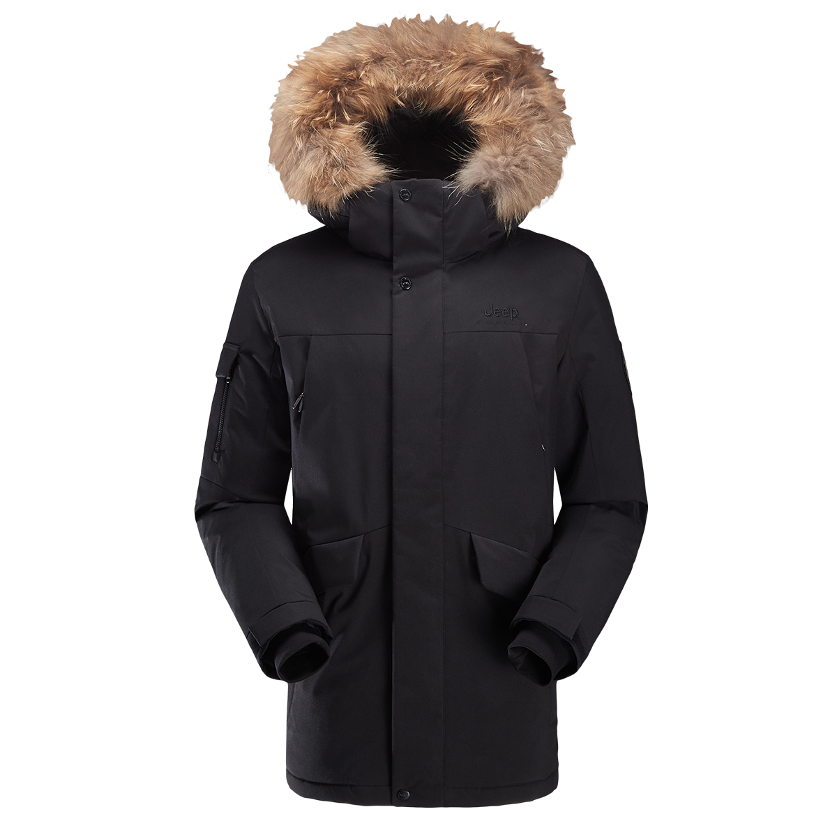 Jeep  Mid-Length Down Jacket with Detachable Raccoon Fur Collar Logo. J242094799 圖 2