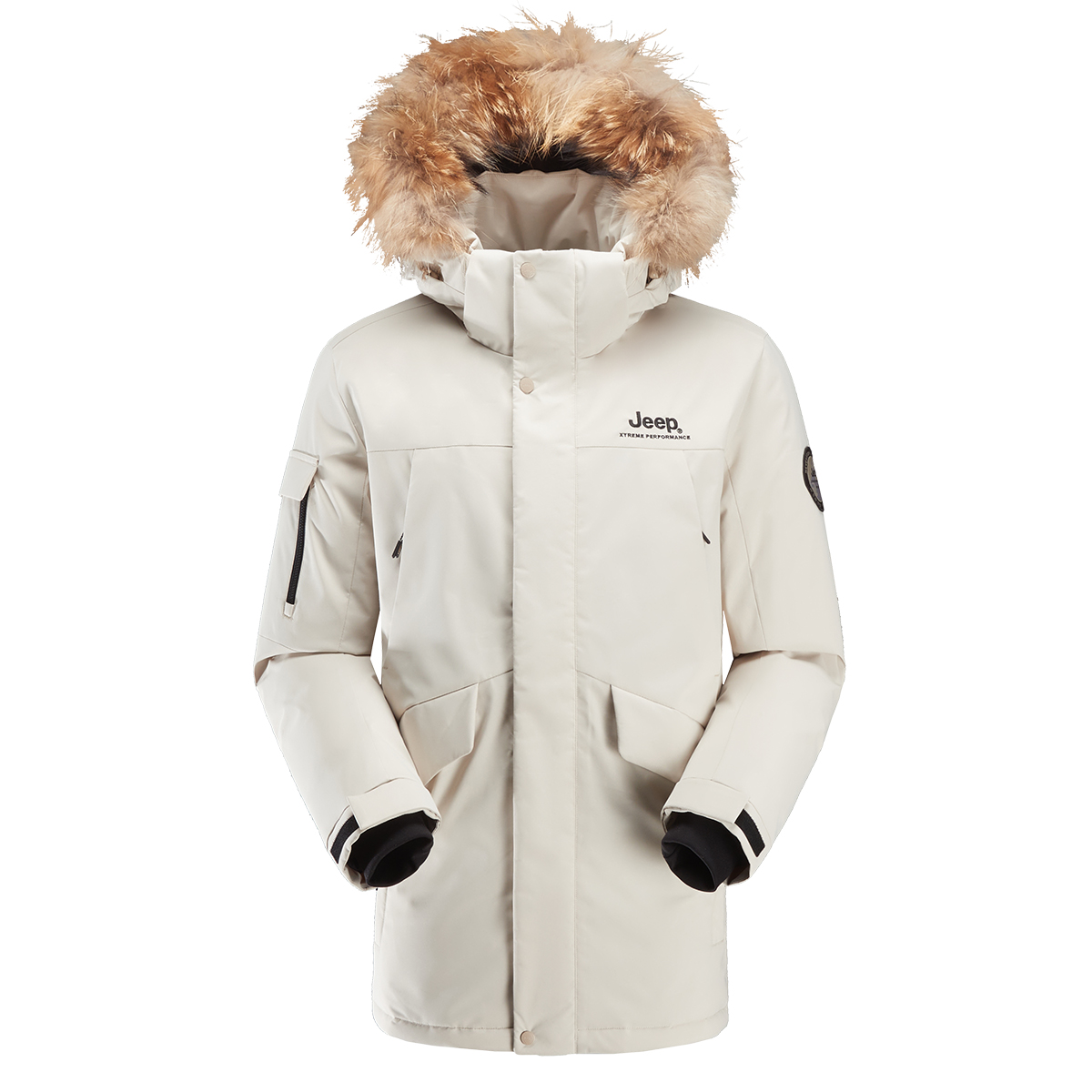 Jeep  Mid-Length Down Jacket with Detachable Raccoon Fur Collar Logo. J242094799 圖 7