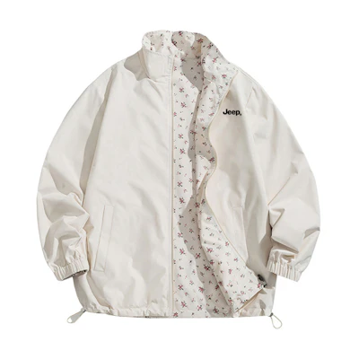 Jeep All-Over Letter Print Reversible Lightweight Casual Jacket Unisex P843MWJ1568