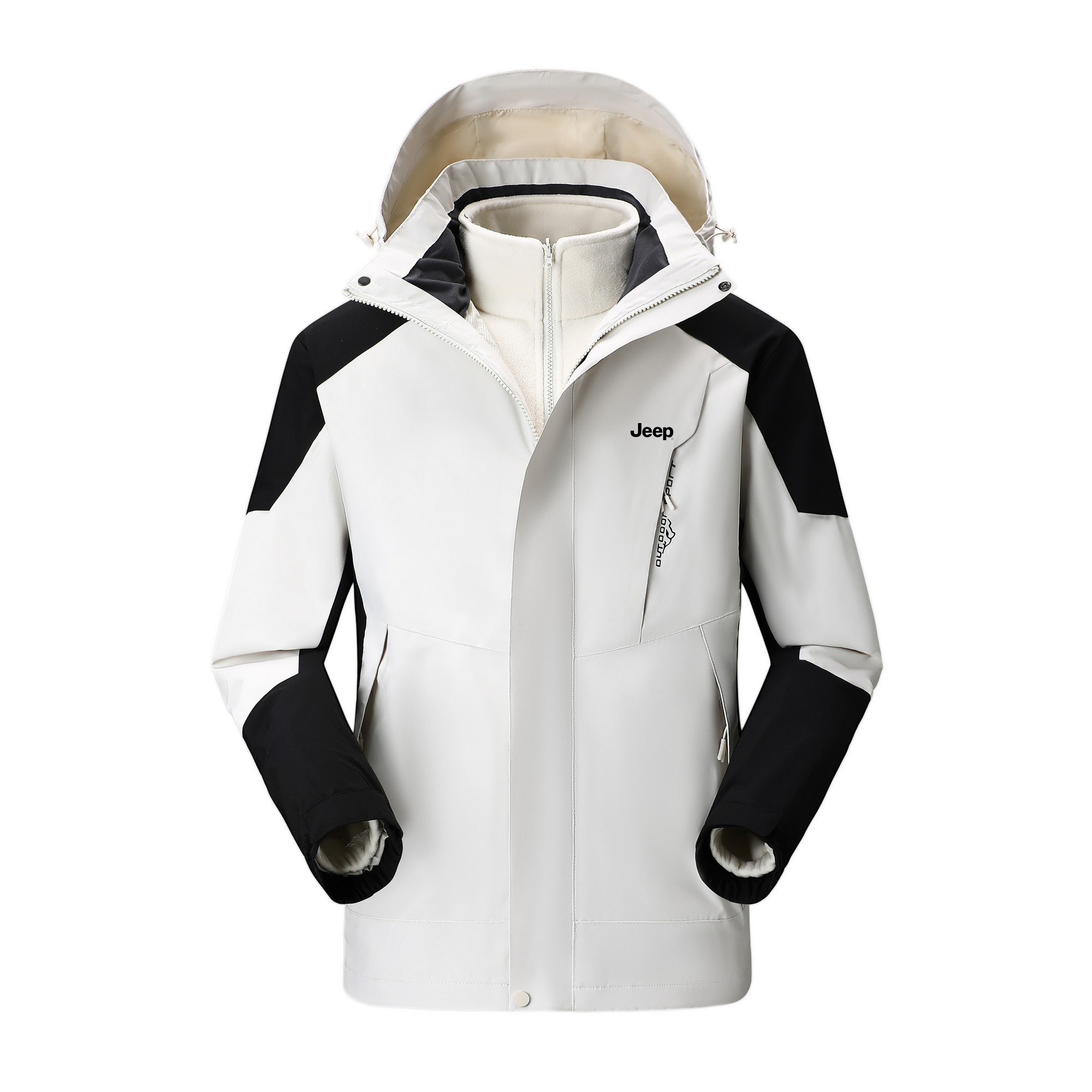 Jeep All-Weather Outdoor Waterproof 3-in-1 Jacket with Removable Fleece Liner DWP834MWJ420DX