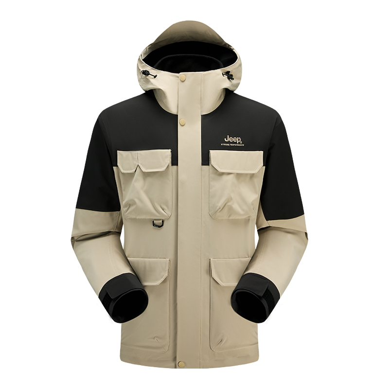 Shop Jeep全天气防风防水透气抓绒连帽夹克男女款 J432094086
