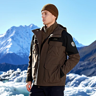 Jeep全天气防风防水透气抓绒连帽夹克男女款 J432094086 Cheap Jeep全天气防风防水透气抓绒连帽夹克男女款 J432094086