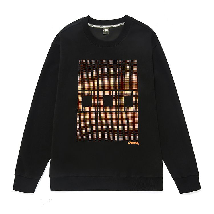 Jeep American Street Style Logo Print Oversized Long-Sleeve Sweatshirt - Men P743MKJ215-1