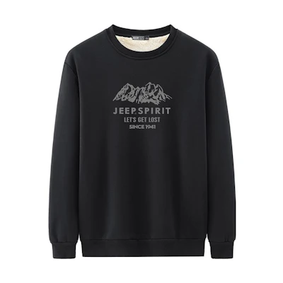 Jeep Basic Logo Crewneck Fleece Pullover Sweatshirt Men 22MB783SS6505D