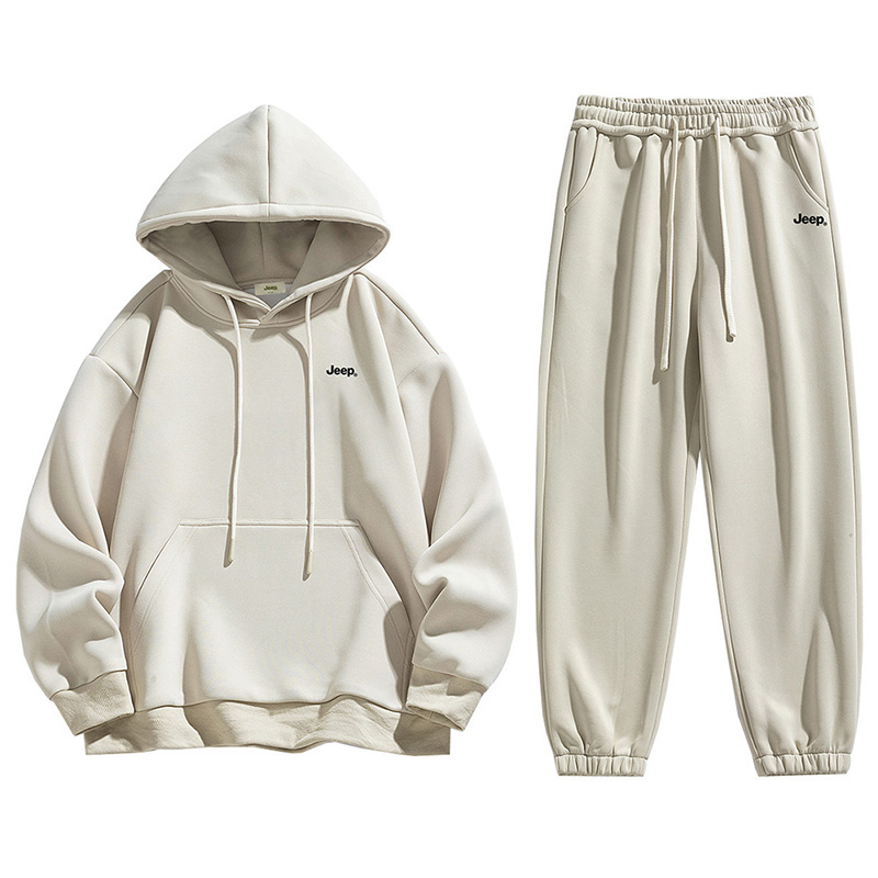 Jeep Basic Logo Sweatshirt and Jogger Set - Unisex Casual Sportwear Outfit P843MST123