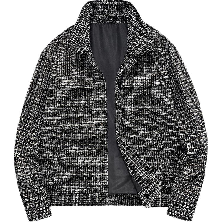 Jeep Black Plaid Woven Casual Single-Breasted Jacket LZT1932-3