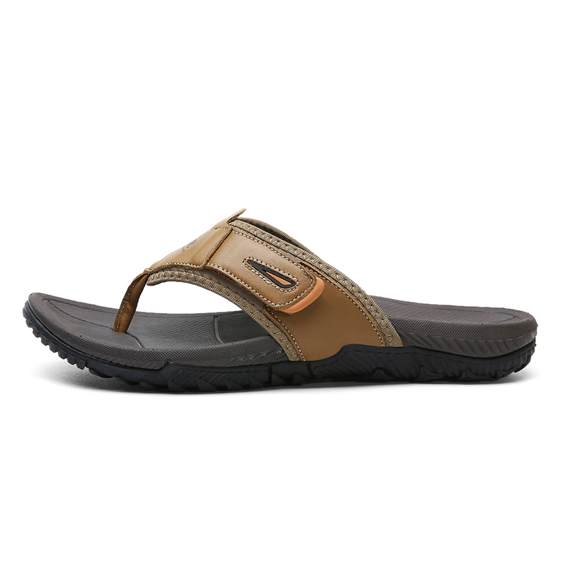 Jeep Brown Rubber Sole Anti-Slip Casual Flip-Flops. P407914037