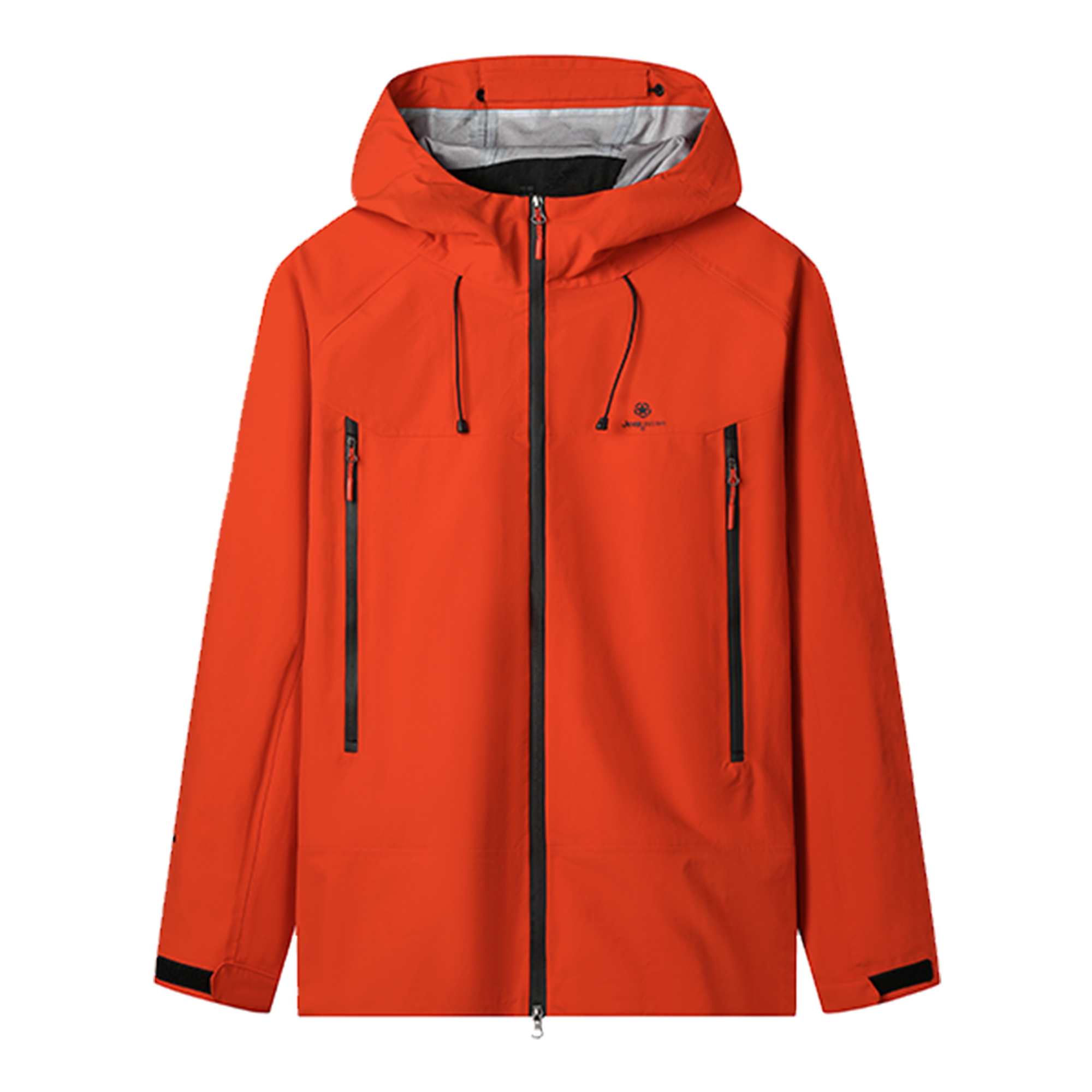 Shop Jeep休闲经典纯色连帽工装外套带标志 P733MWF096A