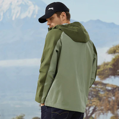 Jeep休闲经典纯色连帽工装外套带标志 P733MWF096A 1