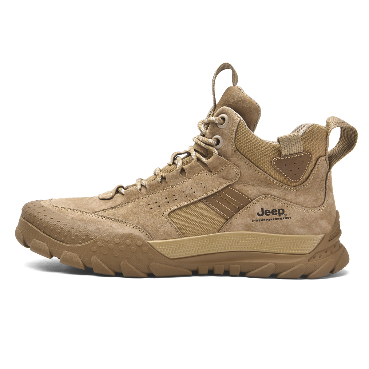Jeep Casual Khaki Outdoor Mid-Top Shoes - Breathable & Durable. P341291141 Khaki