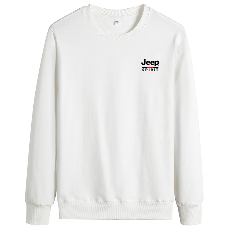 Jeep Casual Letter Print Breathable Ribbed Crewneck Sweatshirt JEEP19U87X