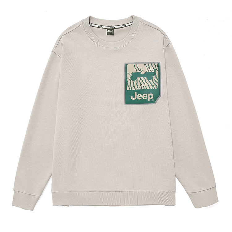 Jeep Casual Loose Fit Crewneck Long Sleeve Sweatshirt for Sports P743MKJ204-1