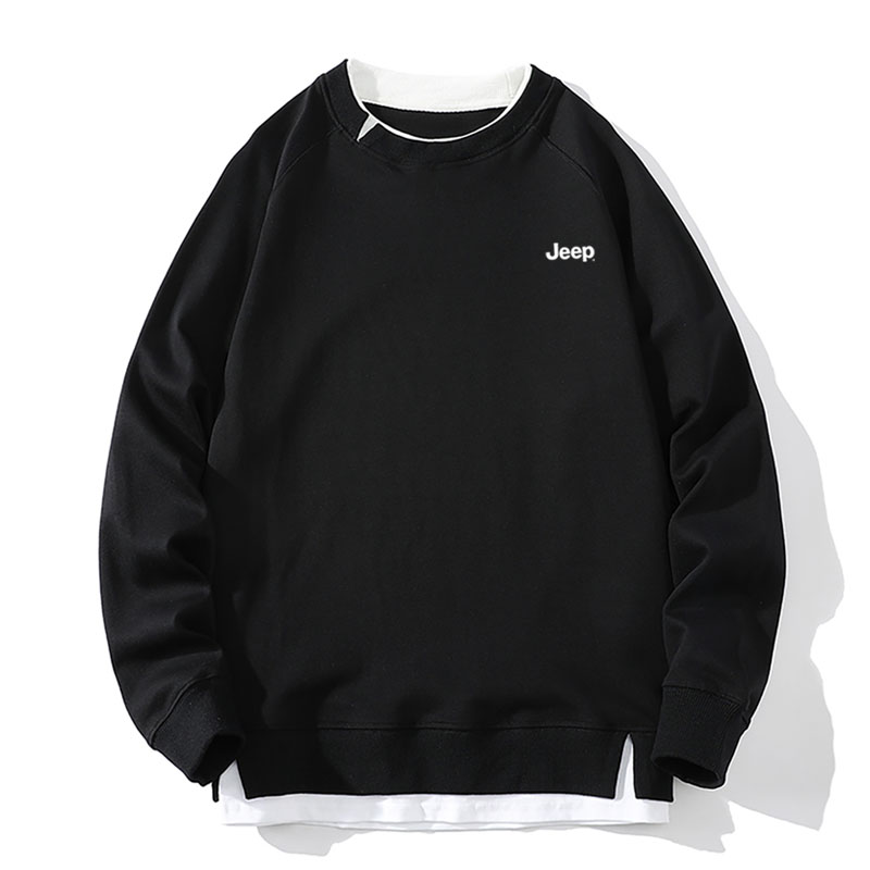 Jeep Casual Unisex Crewneck Sweatshirt with Logo Print - Simple & Versatile Design P841MKJ158