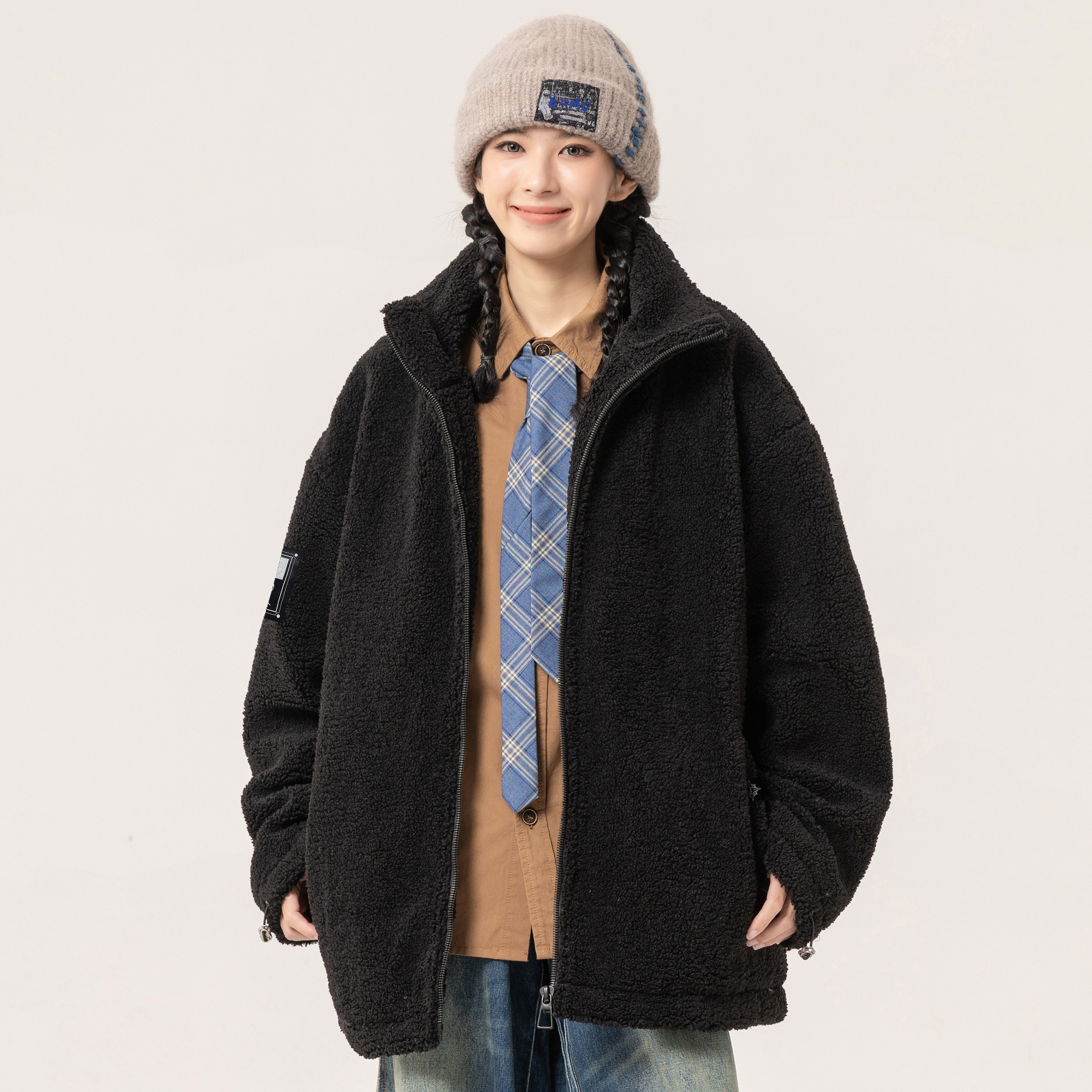 Shop Jeep休闲男女通用落肩立领保暖棉夹克外套。 P834MWM474