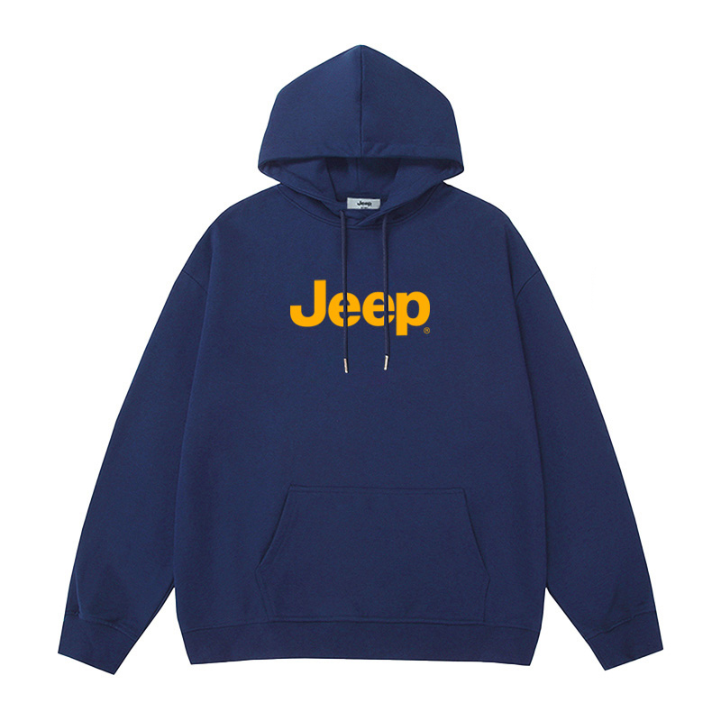 Jeep Classic Cotton Thickened Hoodie with Logo Print - Unisex Casual Sweatshirt P843MKJ599