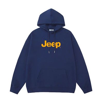 Jeep Classic Cotton Thickened Hoodie with Logo Print - Unisex Casual Sweatshirt P843MKJ599