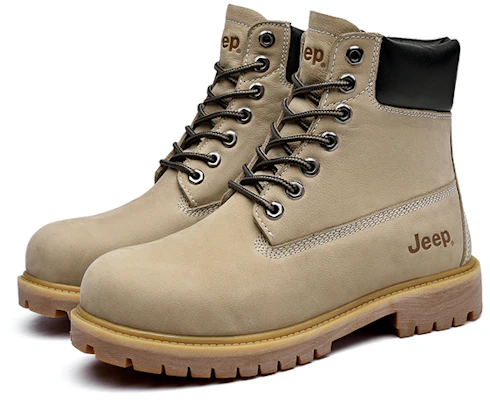 JEEP吉普 经典高筒户外工装靴 沙色 Shop JEEP吉普 经典高筒户外工装靴 沙色