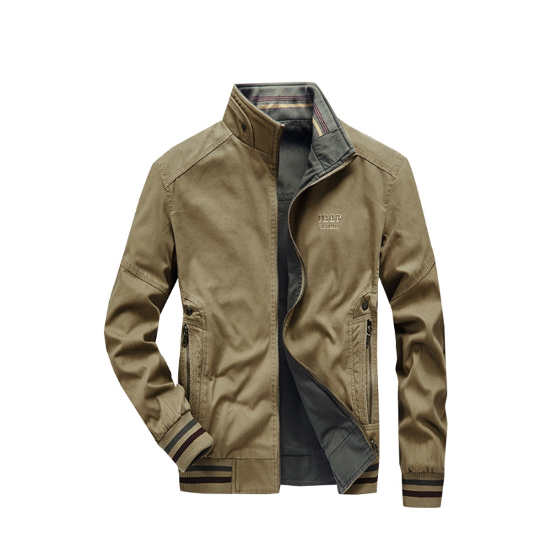 Jeep Classic Logo Outdoor Casual Stand Collar Jacket for Men - Fall/Winter JKBL0256