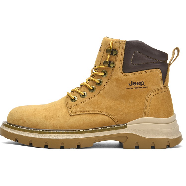 Jeep Classic Retro Short Martin Boots - Lightweight, Durable, Khaki. P341091128 Yellow Soil.