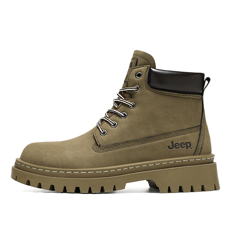 Jeep Classic Retro Yellow Boots Lightweight Platform Martin Boots Khaki P234M08261 Khaki Color