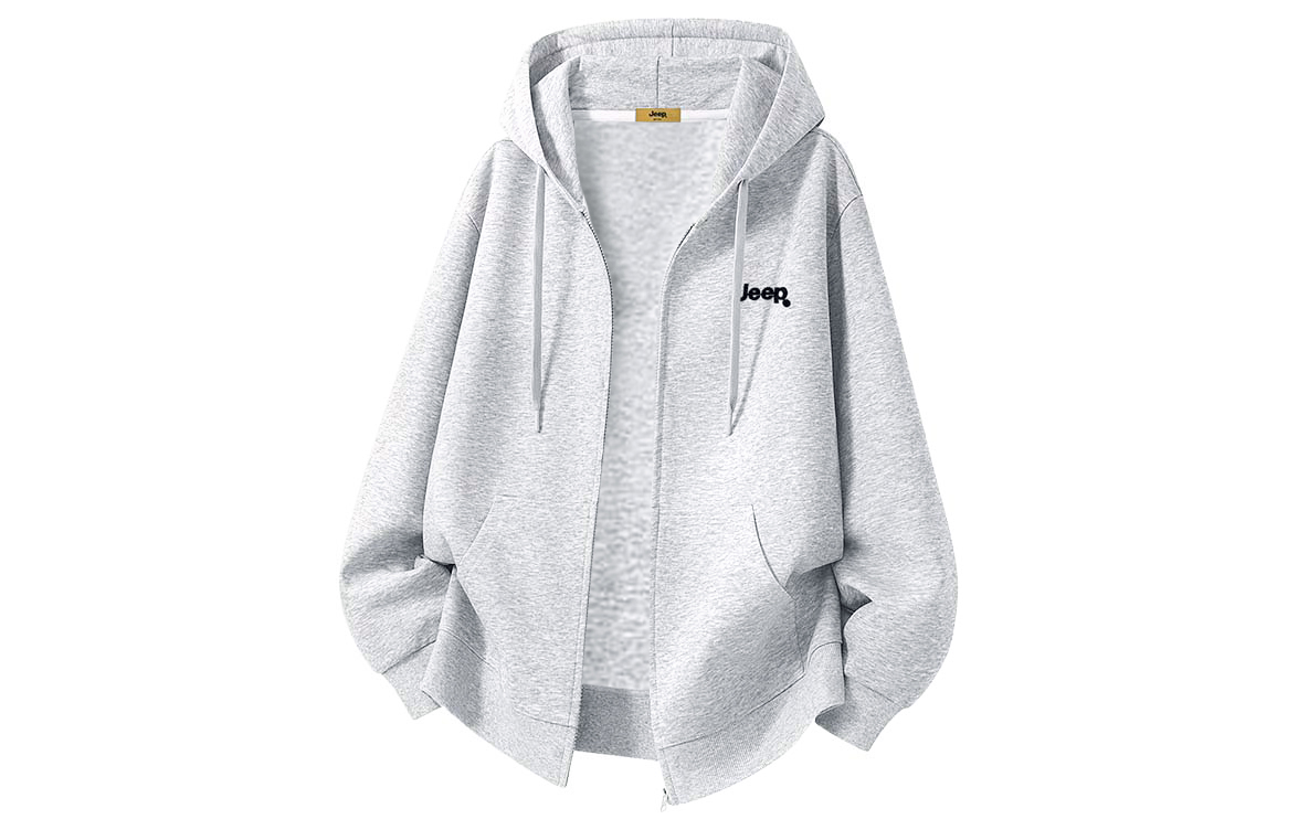 Jeep Classic Vintage Embroidered Logo Hooded Zip-Up Sweatshirt Unisex P741MKJ377